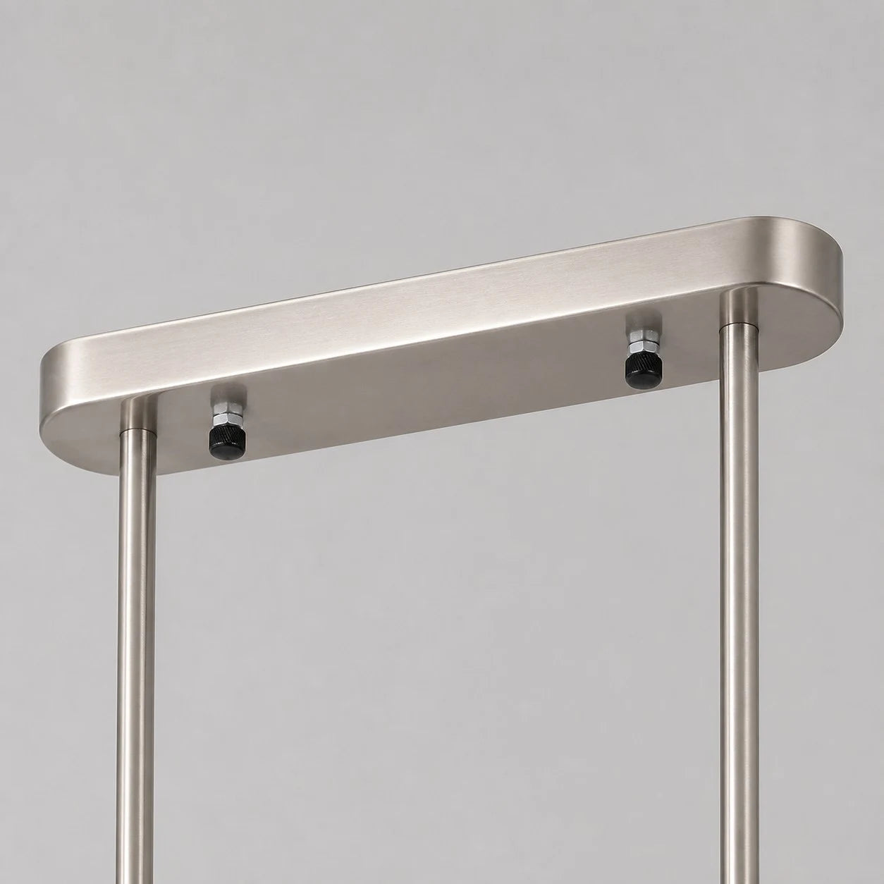 Brushed silver ceiling canopy and rods detail