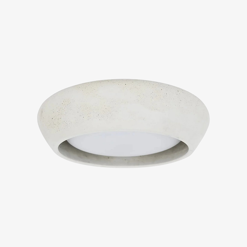 Monocem Minimalist Concrete Ceiling Fixture – Stylish Flush Mount Light for Living Room