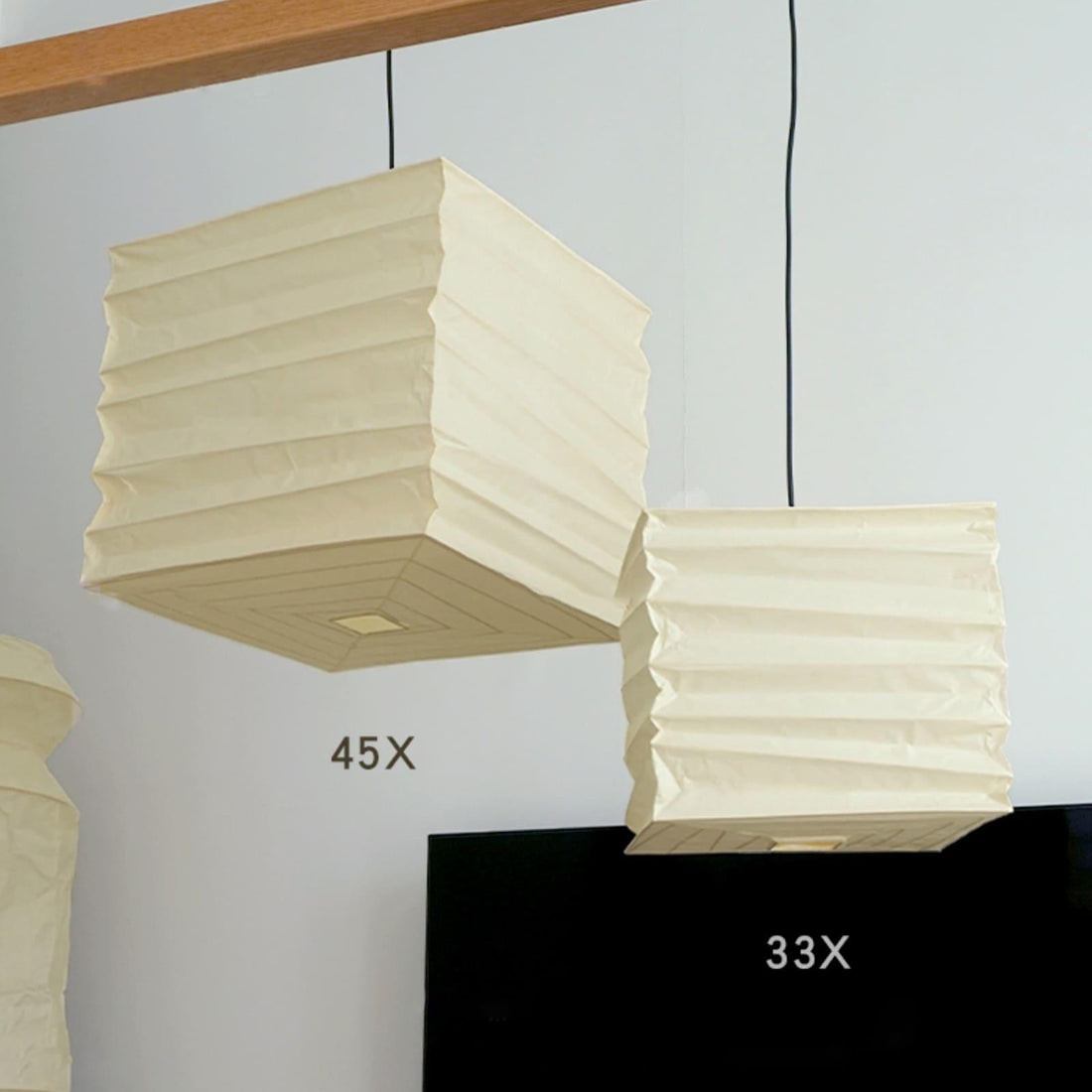 Papierwürfel-Pendelleuchte – Traditionelle minimalistische Lampe für den Eingangsbereich