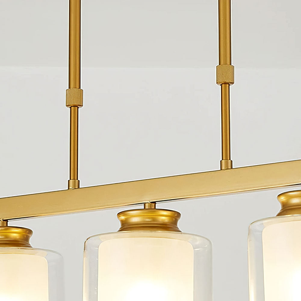 Kitchen Island Pendant Light - Modern Adjustable Height Glass Lighting