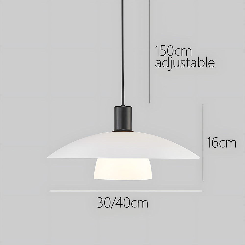 Modern White Glass Pendant Lights - Frosted Design for Living Room