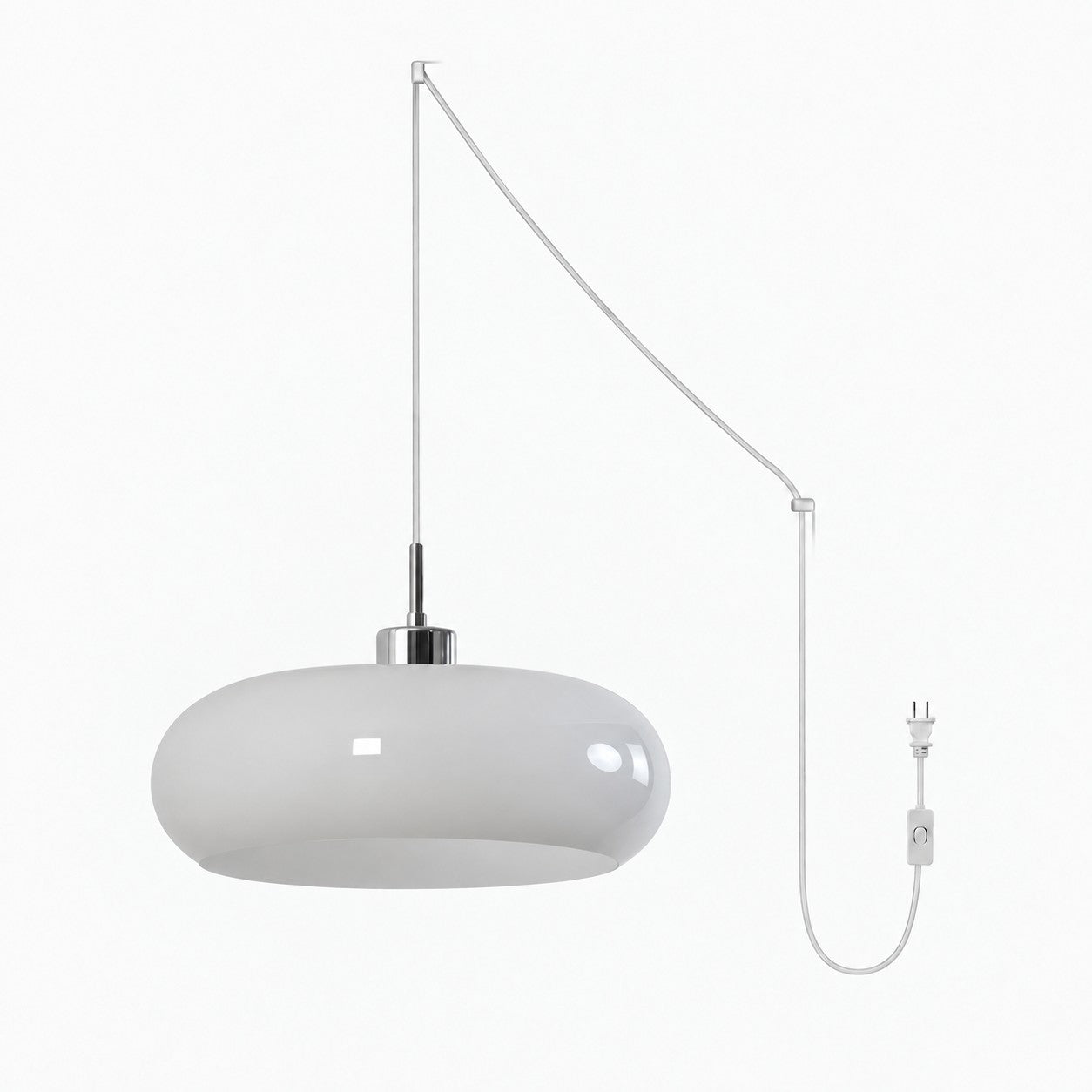 Potivus skulpturale Glas-Pendelleuchte mit Stecker