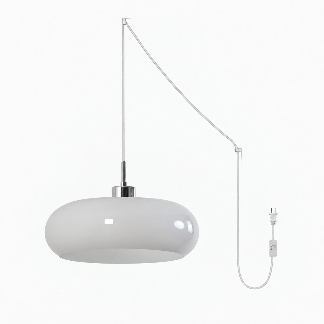 Potivus skulpturale Glas-Pendelleuchte mit Stecker