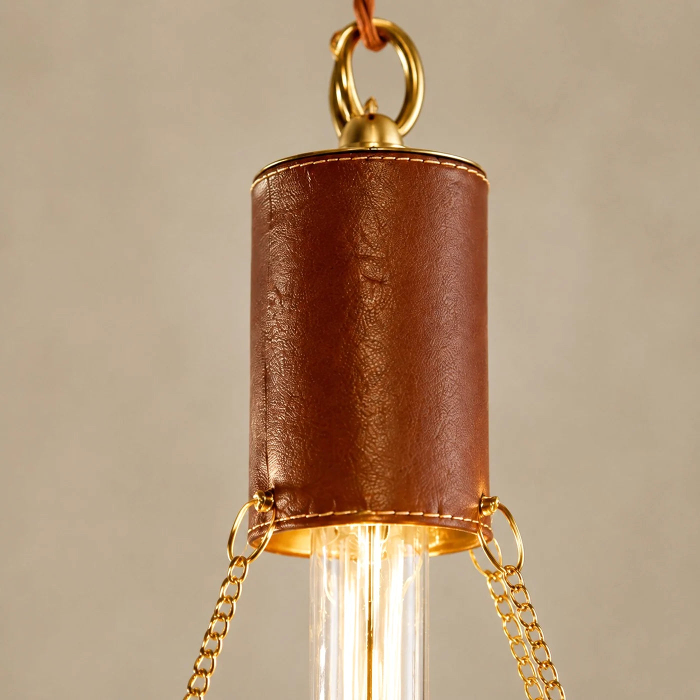 Prismatic French Leather Pendant Light 13
