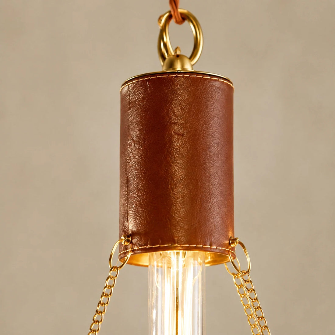 Prismatic French Leather Pendant Light 13