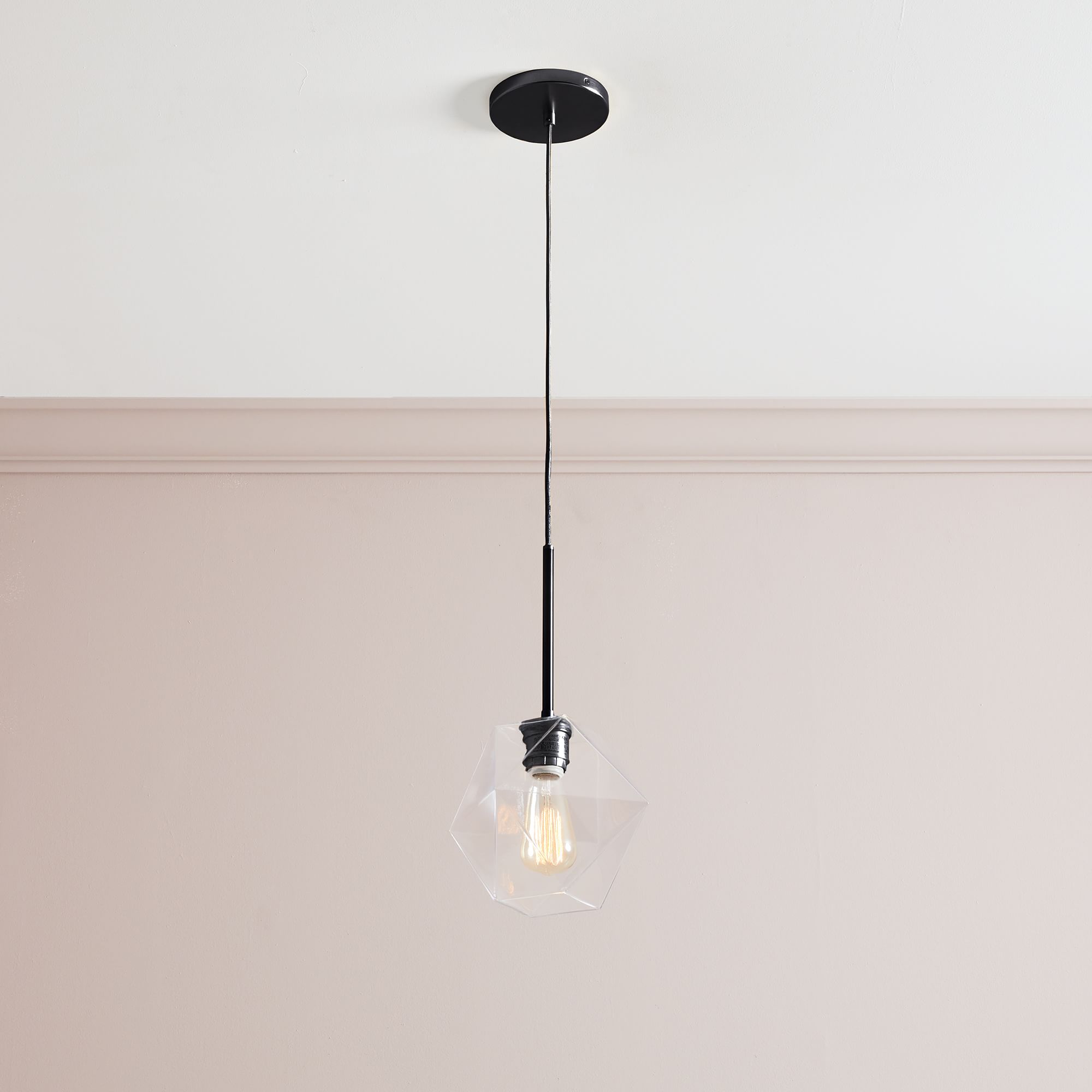 Talvior Faceted Pendant Light – Adjustable Glass Light Fixture