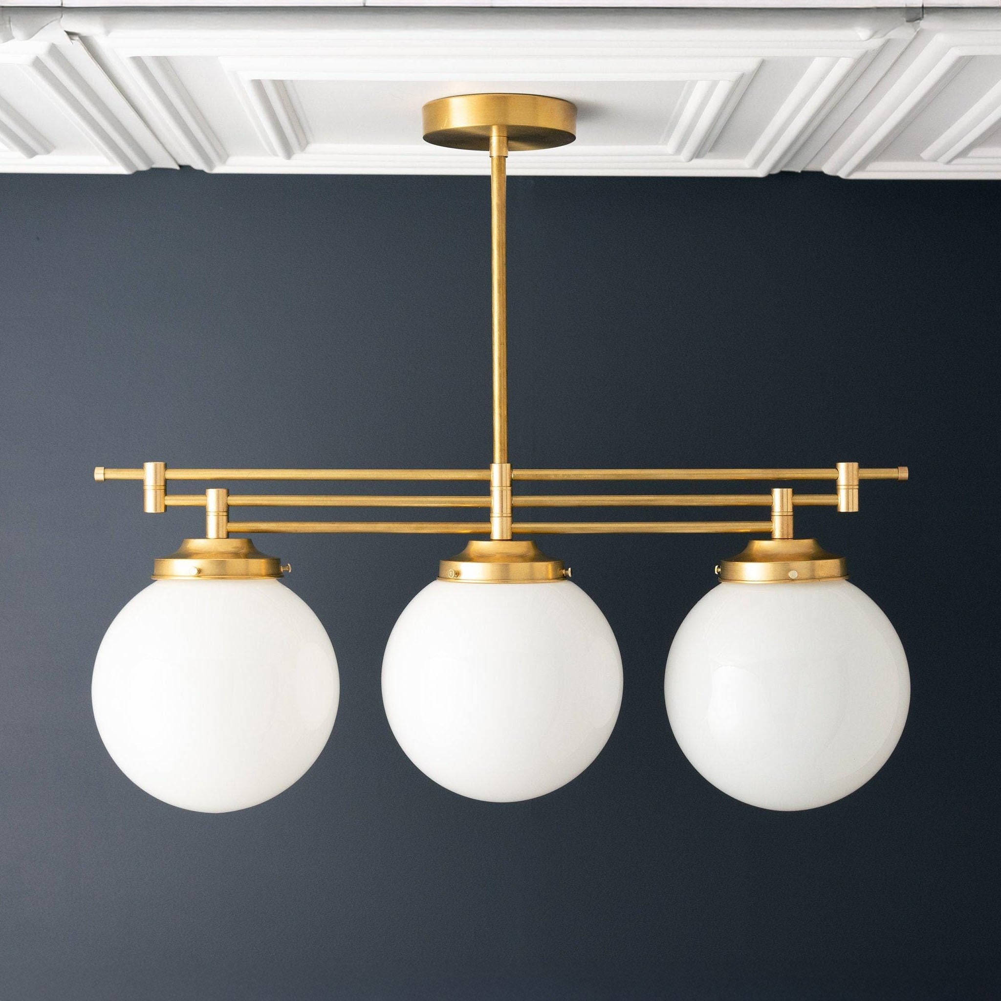 Glorica Glass Frosted Globe Pendant Light - Art Deco Hanging Light for Home