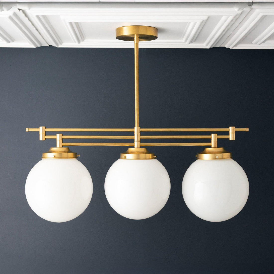 Glorica Glass Frosted Globe Pendant Light - Art Deco Hanging Light for Home