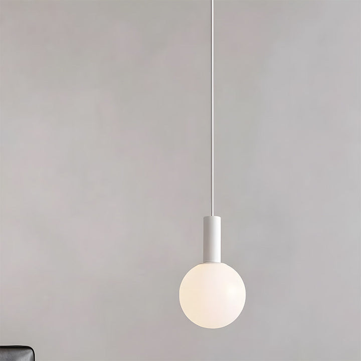Opalescent Glass Pendant Light - Spherical Bedroom Lighting Modern