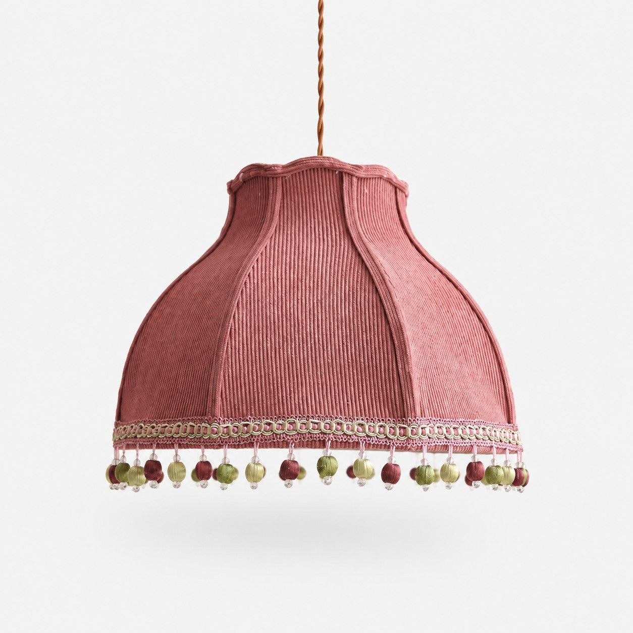 Patchwork Fabric Pom-Pom Pendant Light