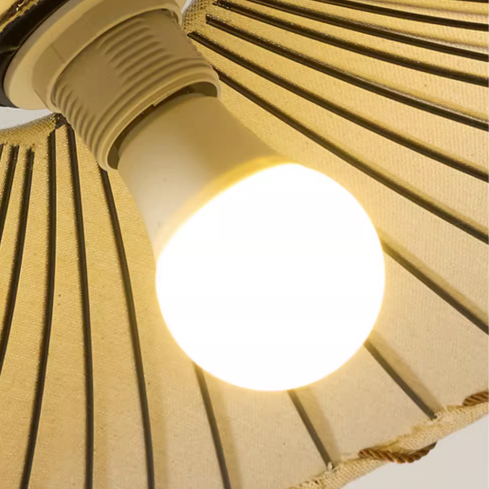 Wabi-Sabi Lotus Leaf Pendant Lamp – Fabric Light – Vintage Minimalist