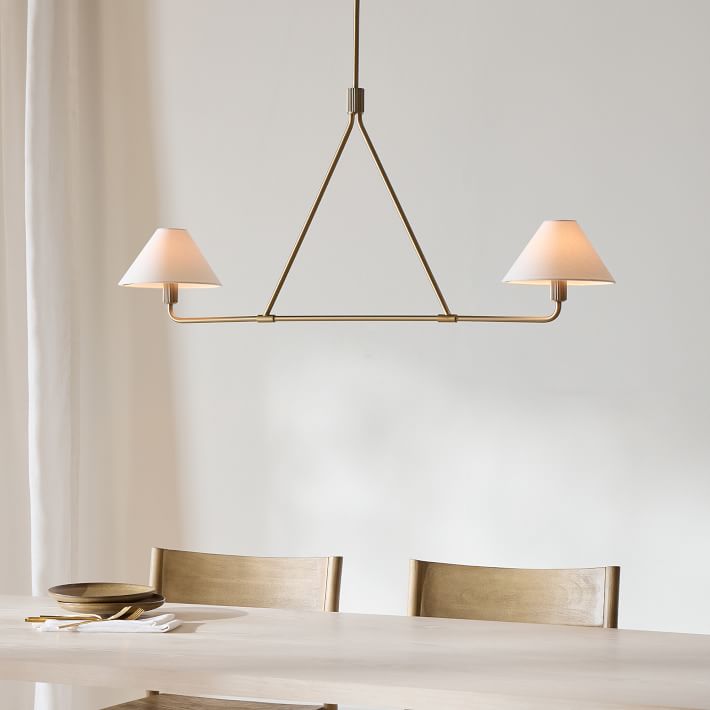 Diora Chandelier - Modern Metal Fixture with Linen Shades