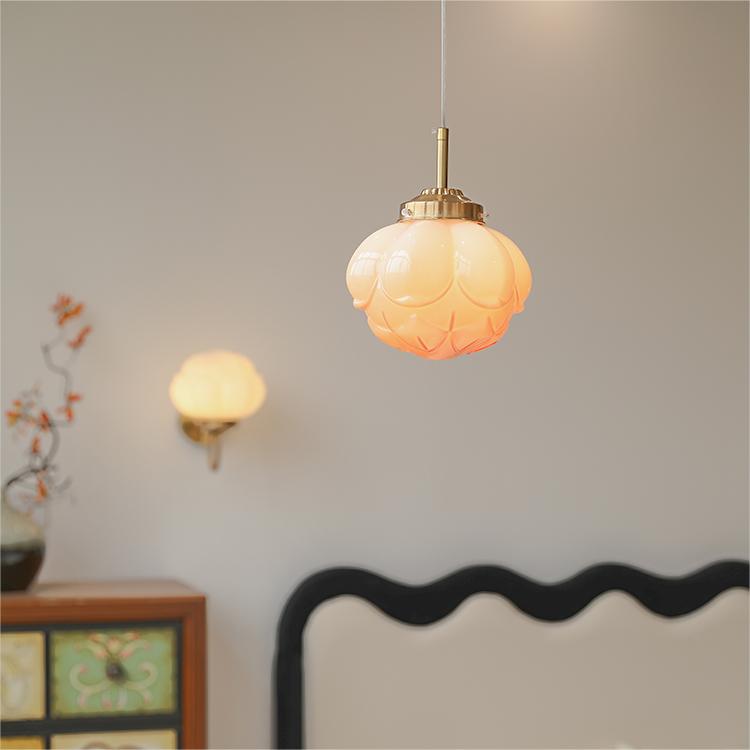 Vintage Art Glass Hanging Lamp - Elegant Home Decor Lighting