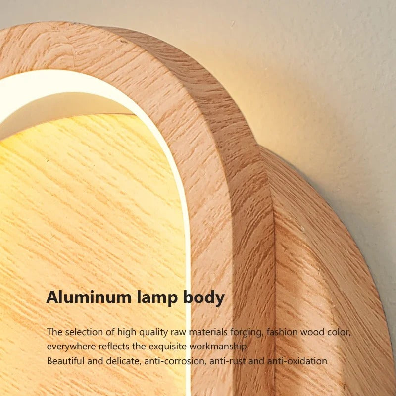 Retro Wood LED Wall Light - Rustic Living Room Fixture