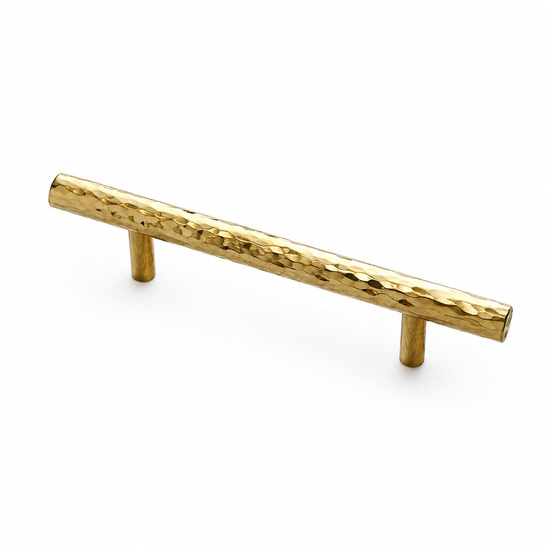 Natural Brass hammered bar pull with 3.8 inch or 96 mm centers