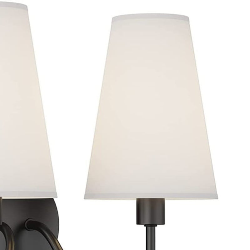 Arcuma Wandleuchte aus Metall im Vintage-Stil – handgefertigter Stoffschirm fürs Schlafzimmer