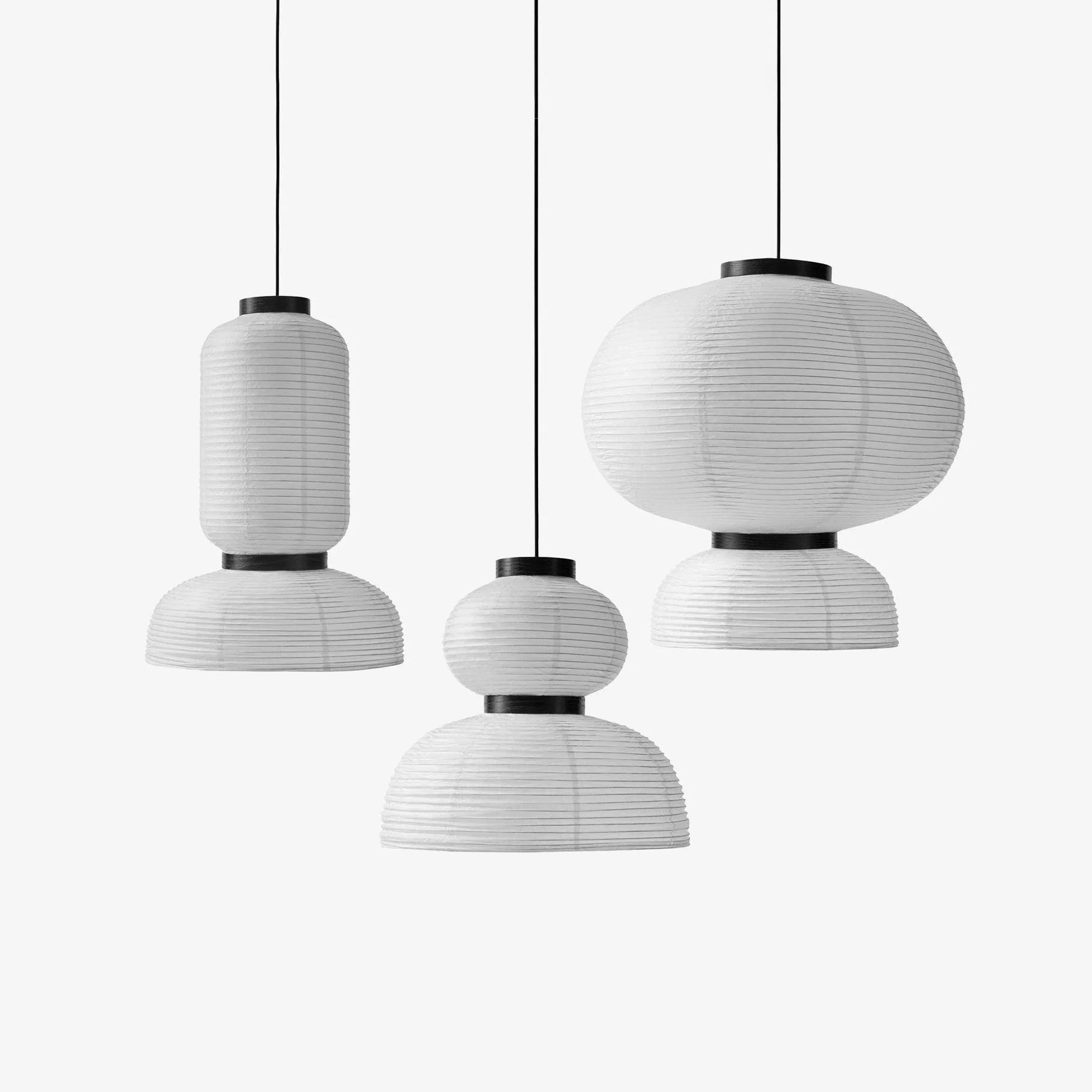 Rounded Layered Paper Plug-In Pendant