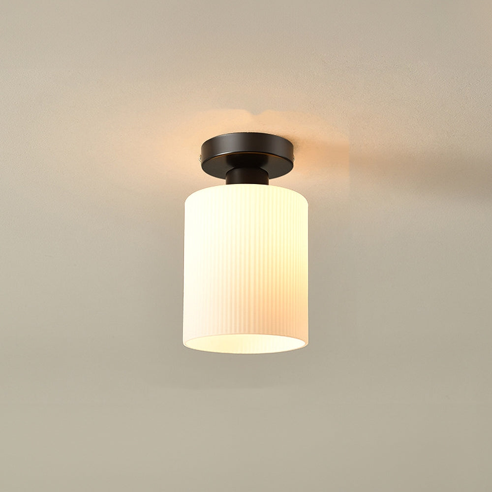 Chic Gold Ceiling Light - Mini Glass Striped Shade Lamp for Hallway