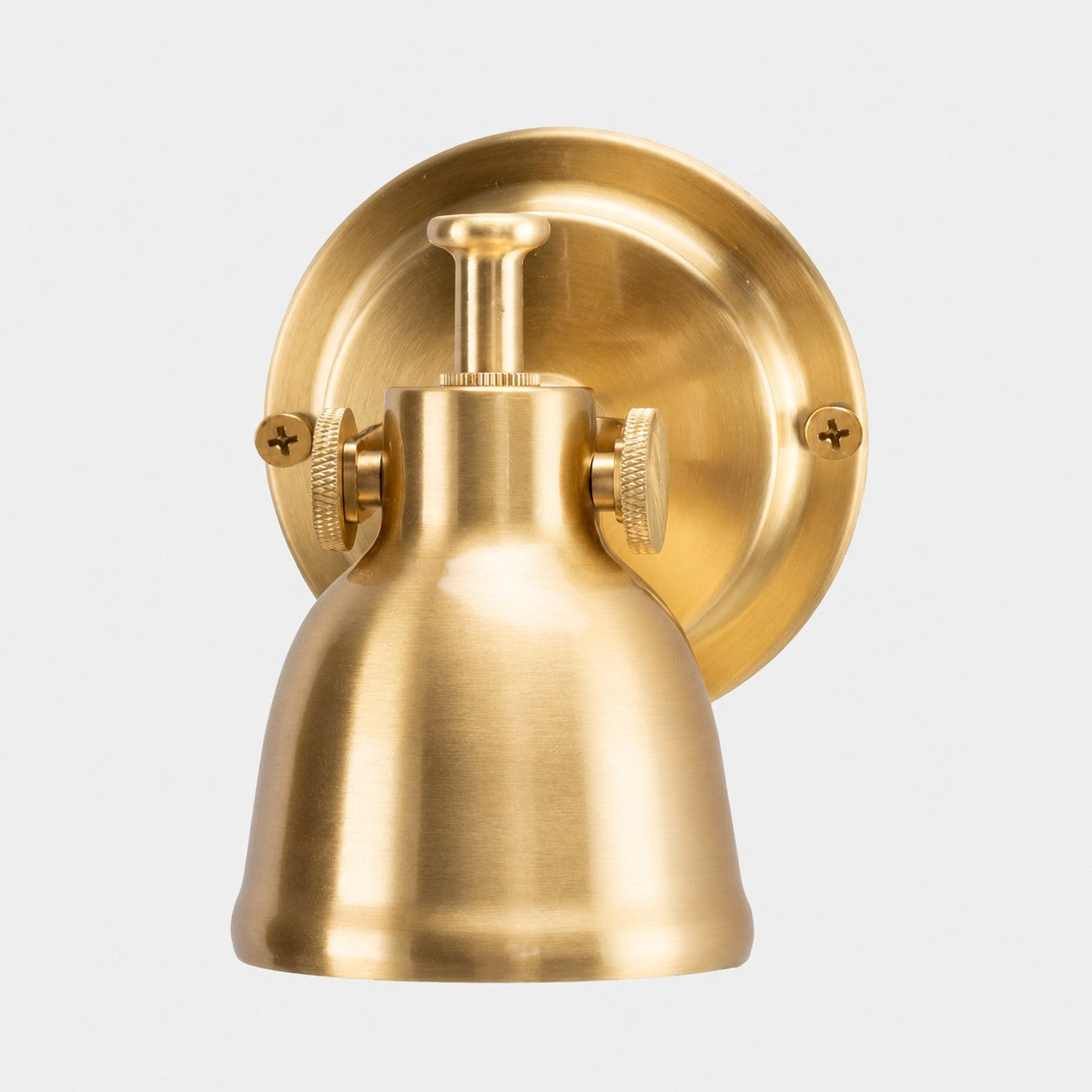 Brass wall lamp front view