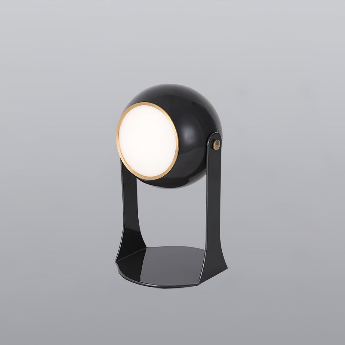 Glossy Black-White Table Lamp - Helmet-Inspired