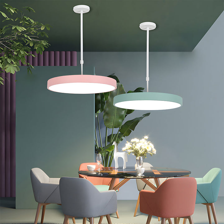 Macaron Disc Pendant Light - Modern Acrylic Kitchen Island Lighting