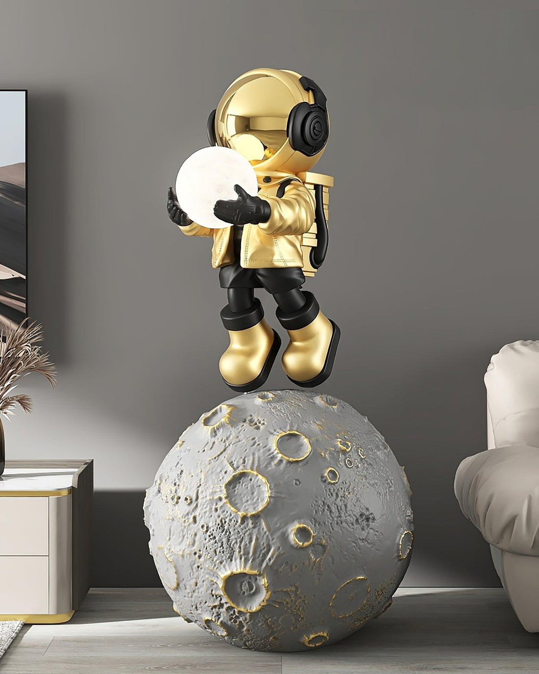 Astronaut Floor Lamp - Built-in Battery LED Light for Living Room Decor