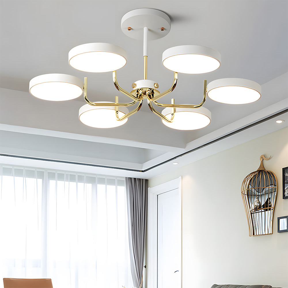 Disc Branch Iron Ceiling Lamp - Nordic Creative Light for Living Room
