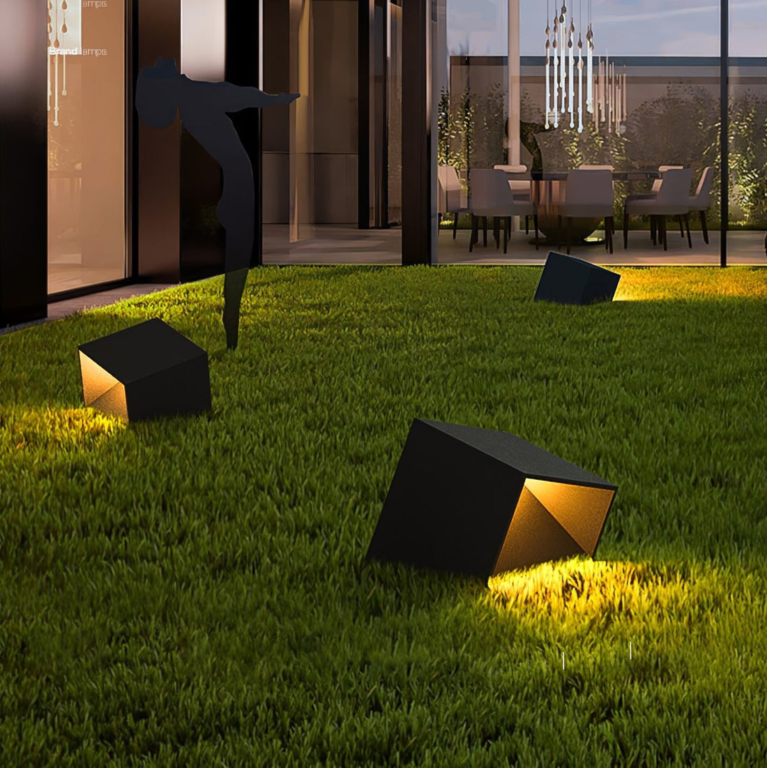 Cube Outdoor LED Lamp - Modern Weatherproof Light for Garden & Patio