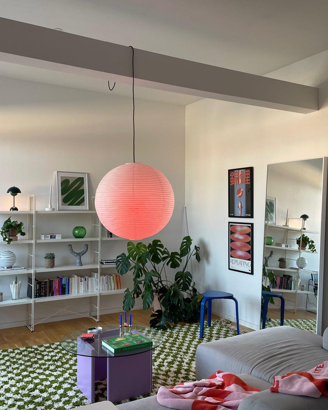 Mid-Century Pendant Swag Light - Japanese Paper Lamp for Bedroom