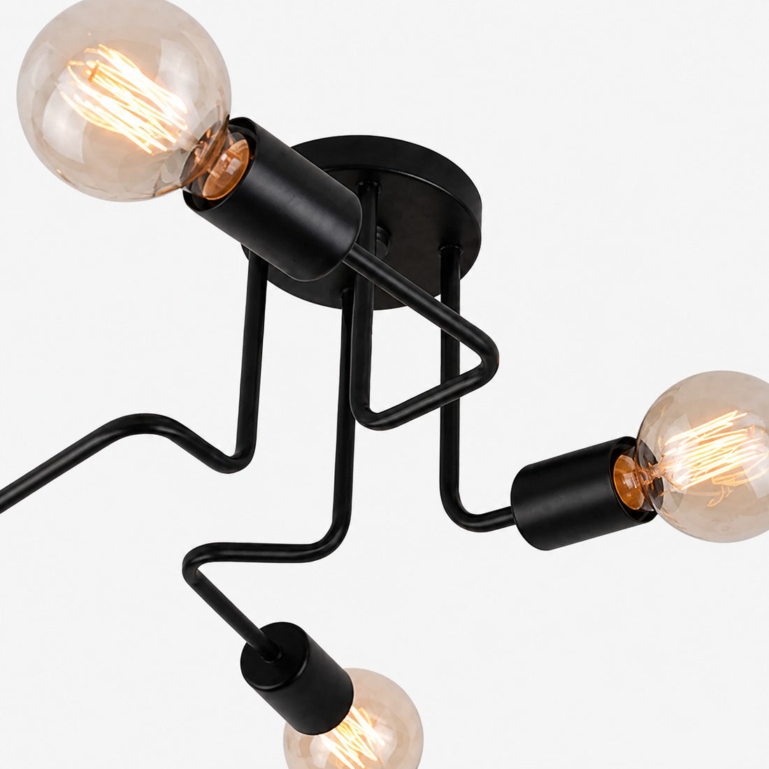 Black Spider Arm Flush-Mount Ceiling Light