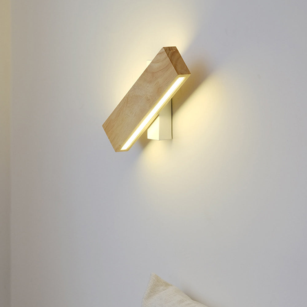 Modern Wood Wall Light - Rotatable Fixture for Dining Room
