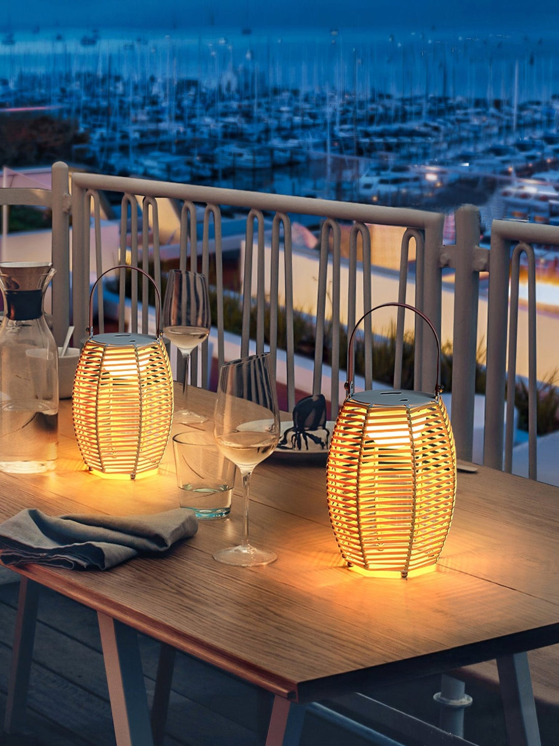 Lantern Built-in Battery Table Lamp - Portable Lamp for Bedroom
