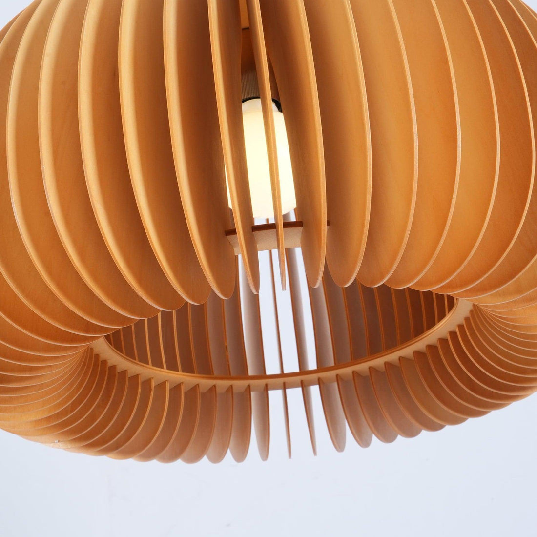 Rounded Wood Slat Swag Pendant Light