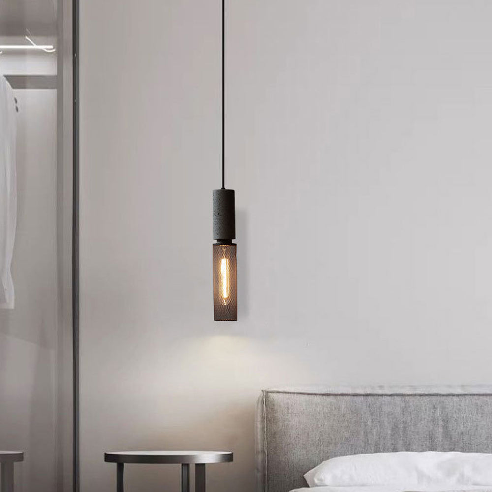Iron Pendant Light - Modern Grey Industrial Hanging Lamp