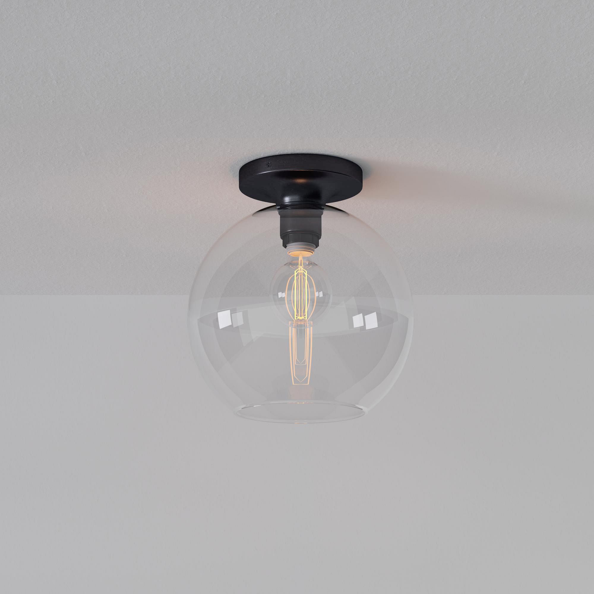 Selvion Modern Globe Ceiling Lamp - Damp-Rated Bathroom Lighting - Luxe Glass Shade
