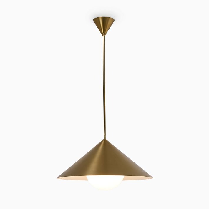 Brivana Cone Pendant Light - Mid-Century Adjustable Metal Kitchen Lamp