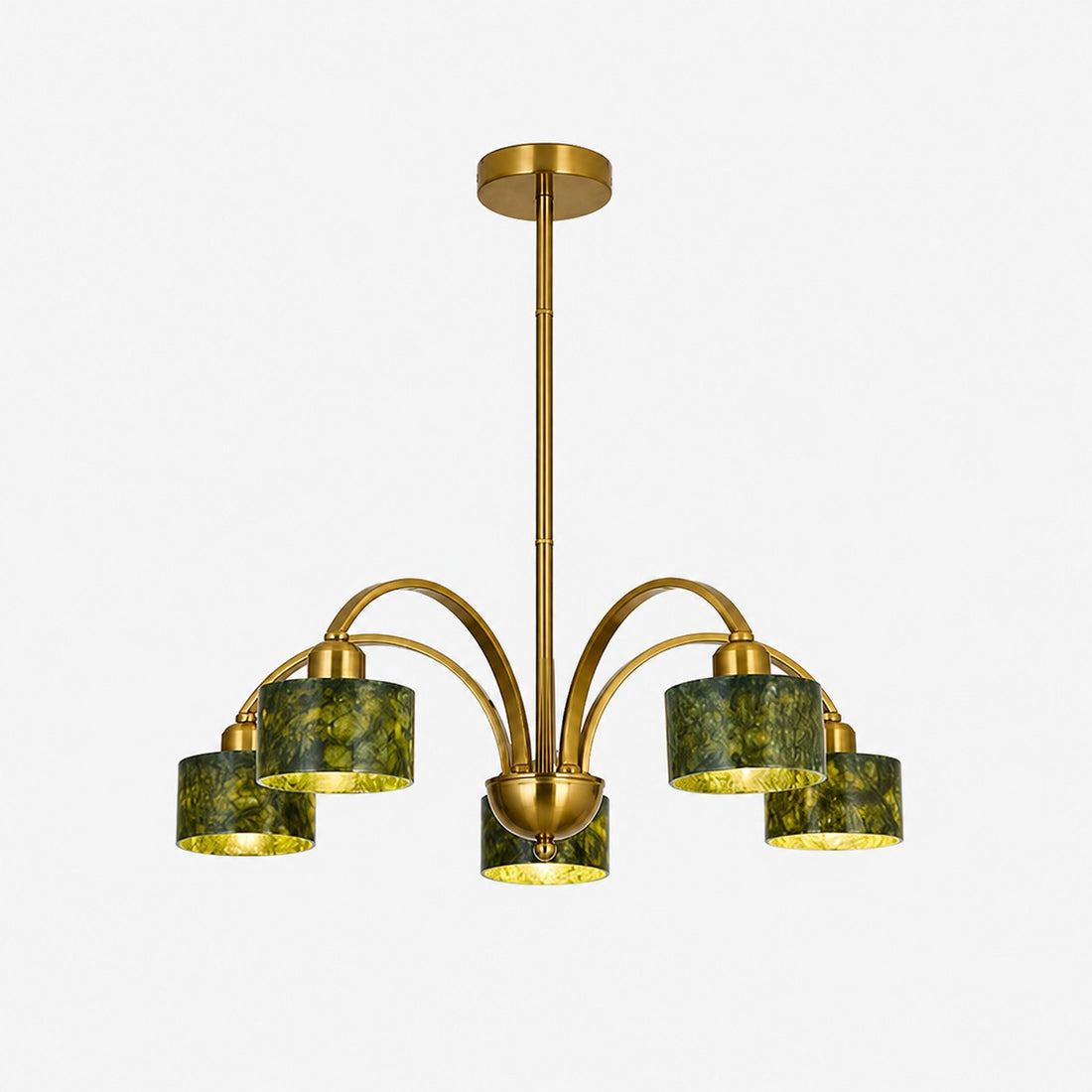 Green Jade Arched Branch Chandelier