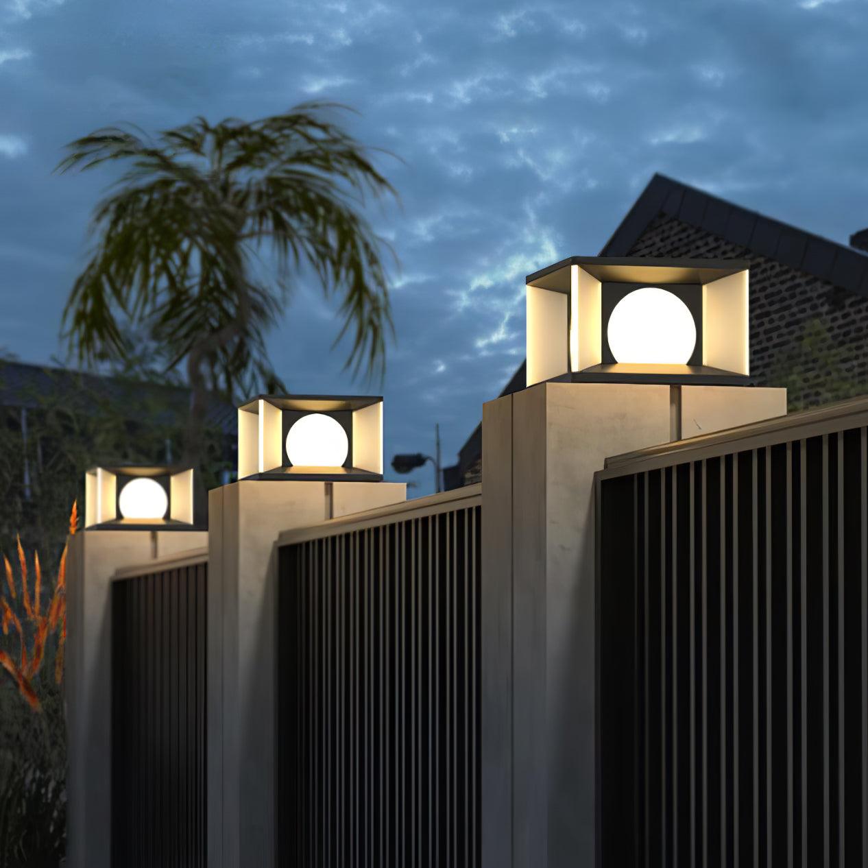Eclipse Cube Outdoor Post Light - Weatherproof Garden & Pathway Lighting