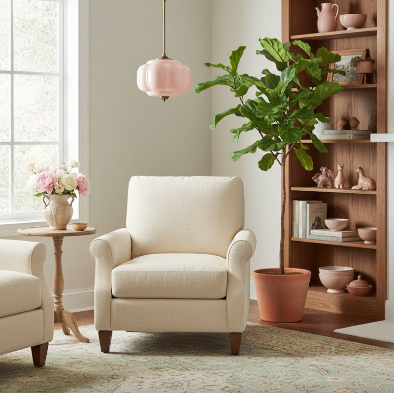 Vintage Milk Glass Eloise Semi-Flush Mount Pendant Light