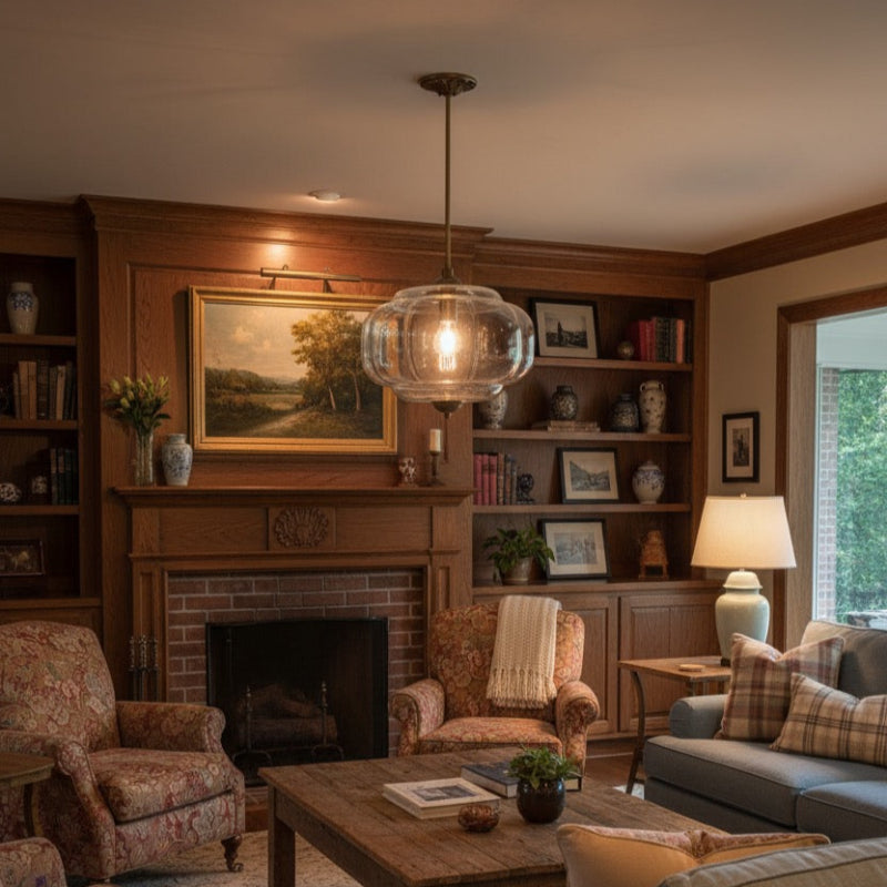 Vintage Milk Glass Eloise Semi-Flush Mount Pendant Light