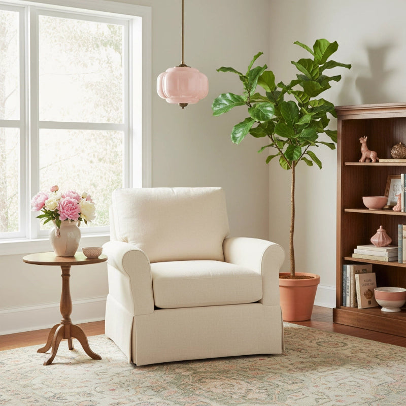 Vintage Milk Glass Eloise Semi-Flush Mount Pendant Light