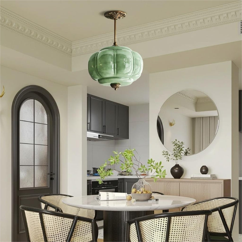 Vintage Milk Glass Eloise Semi-Flush Mount Pendant Light