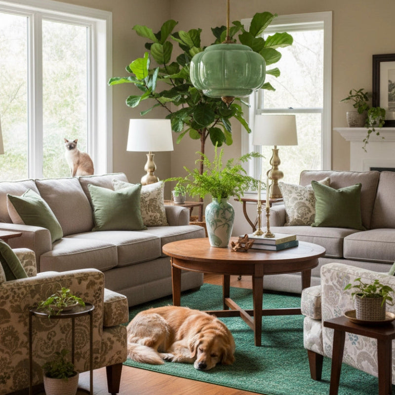 Vintage Milk Glass Eloise Semi-Flush Mount Pendant Light