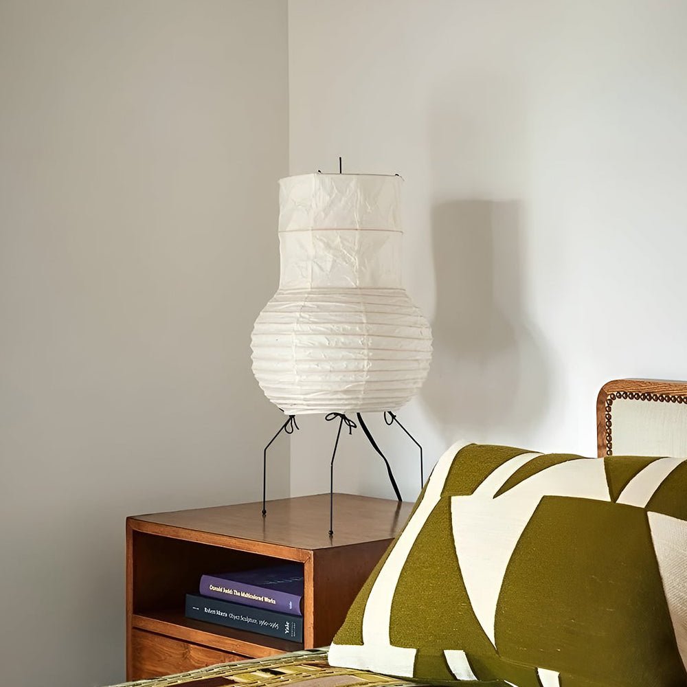 Tischlampe aus Reispapier – Sanft leuchtende Lampe für Schlafzimmer und Wohnzimmer