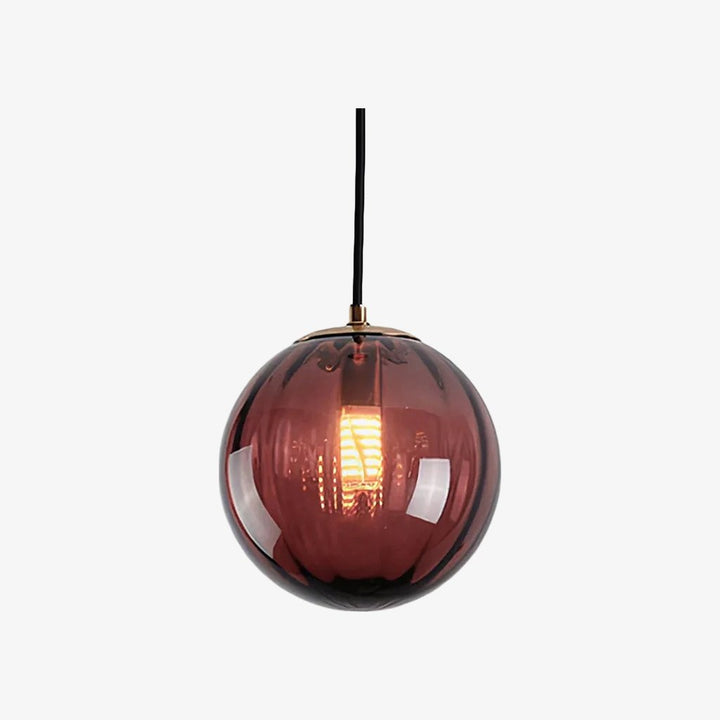 Lunorie Iron Metal Glass Globe Pendant Light – Sculpted Adjustable Pendant for Dining Spaces