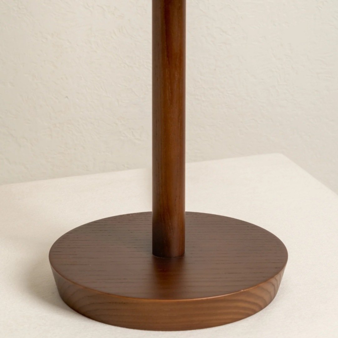 Linbron Modern Fabric Shade Table Lamp with Wood Base – Soft Ambient Lighting for Bedroom or Living Room