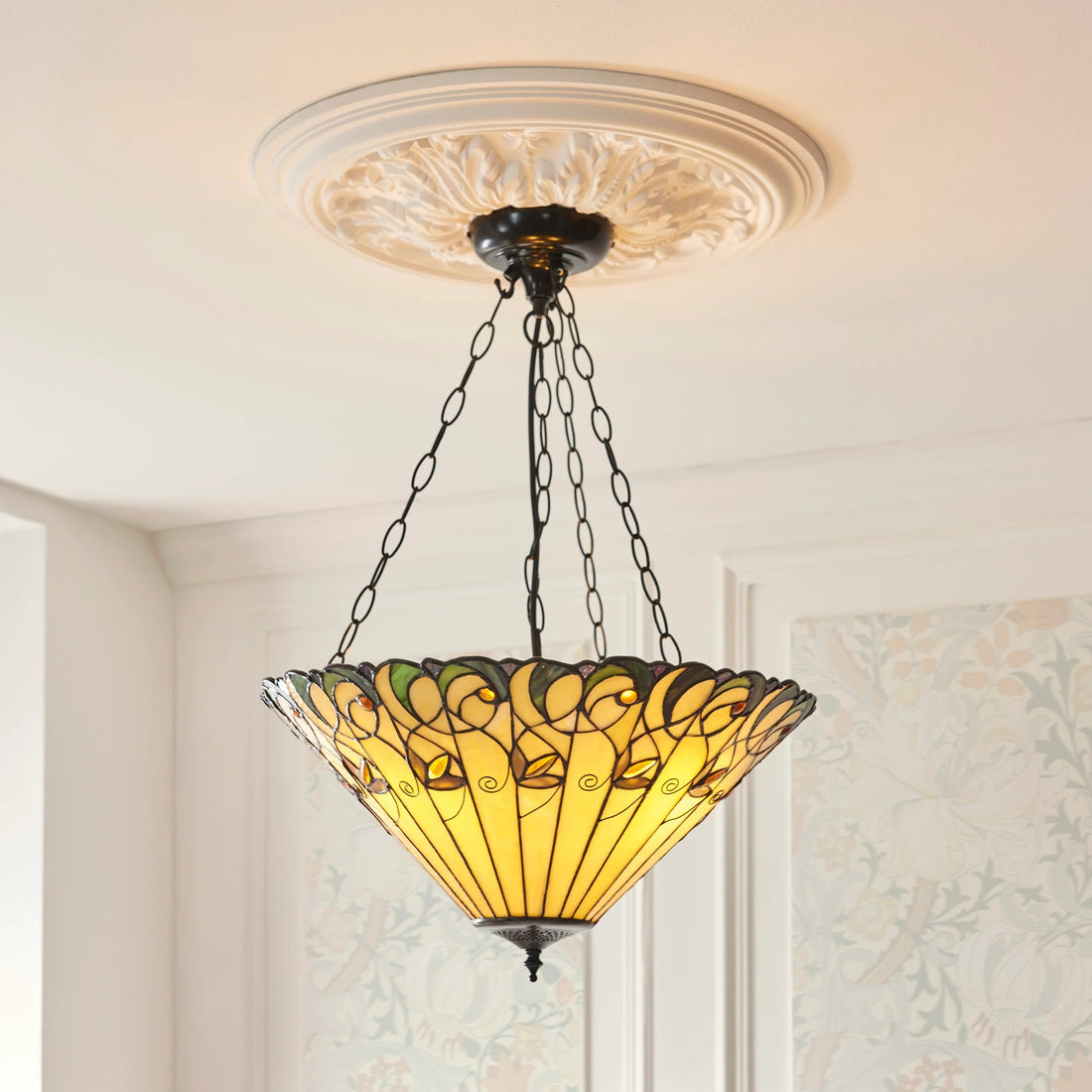TF Jamelia Light - Decorative Art Glass - Flush Mount Timeless Style for Hallway