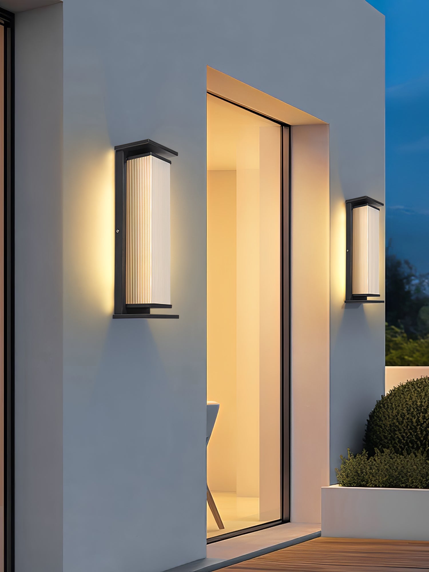 Rectangular Solar Outdoor Wall Lamp - LED Light for Garden