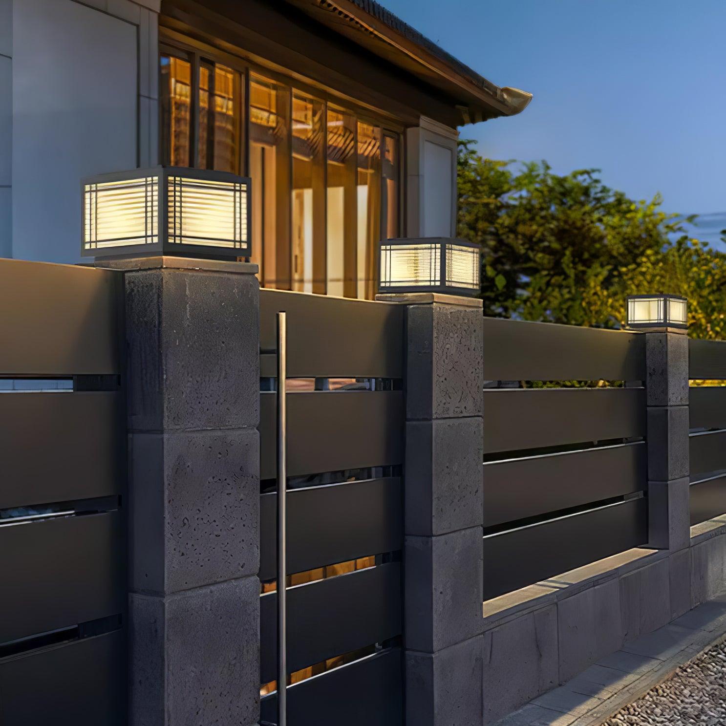 Outdoor Post Light - Solar Stainless Steel Lamp for Deck & Garden Use