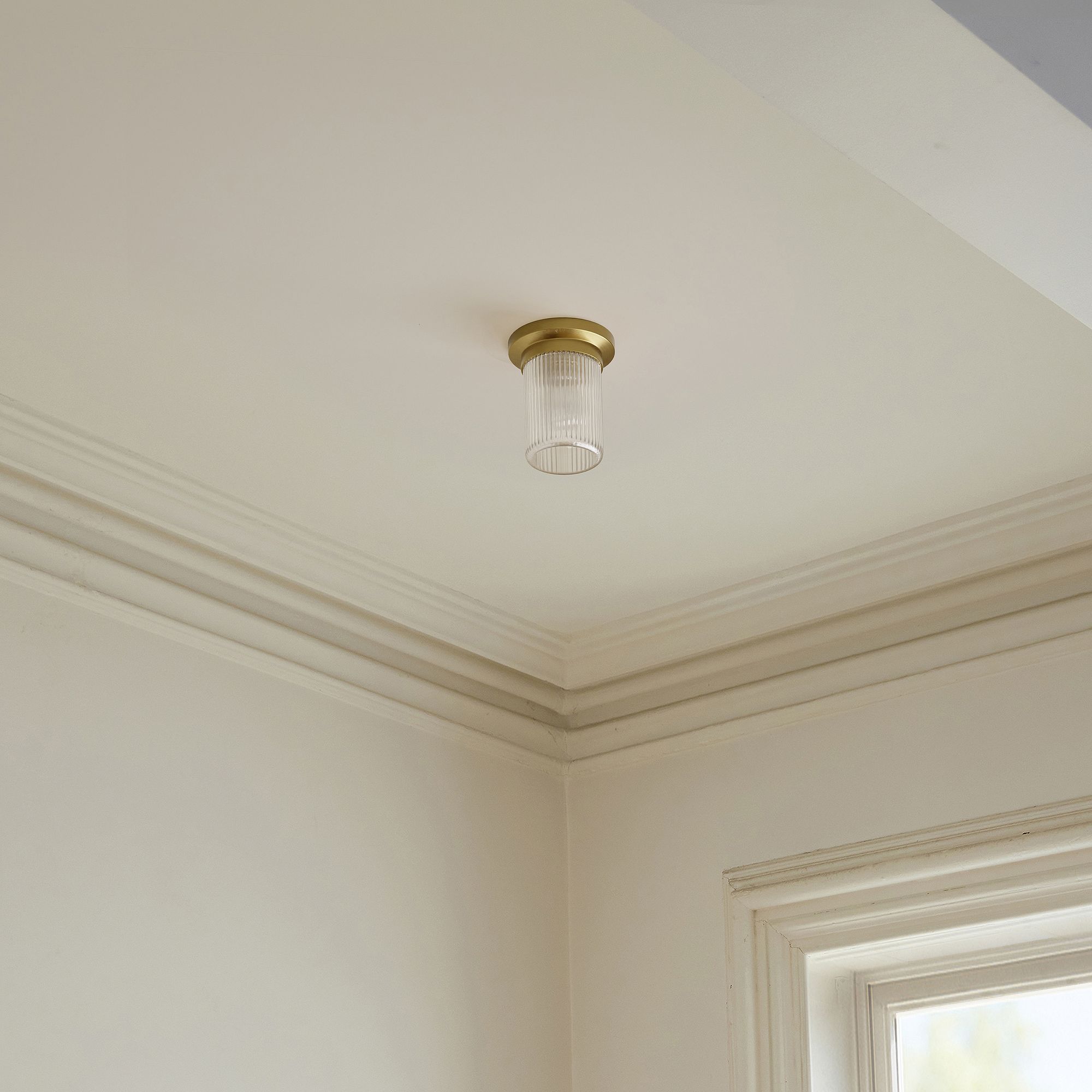 Rivora Fluted Glass Flush Mount – Ribbed Durable Ceiling Light